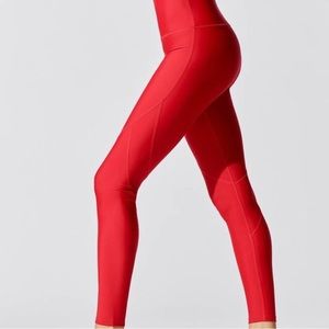 Carbon38 Red Seamed Leggings NWT Small